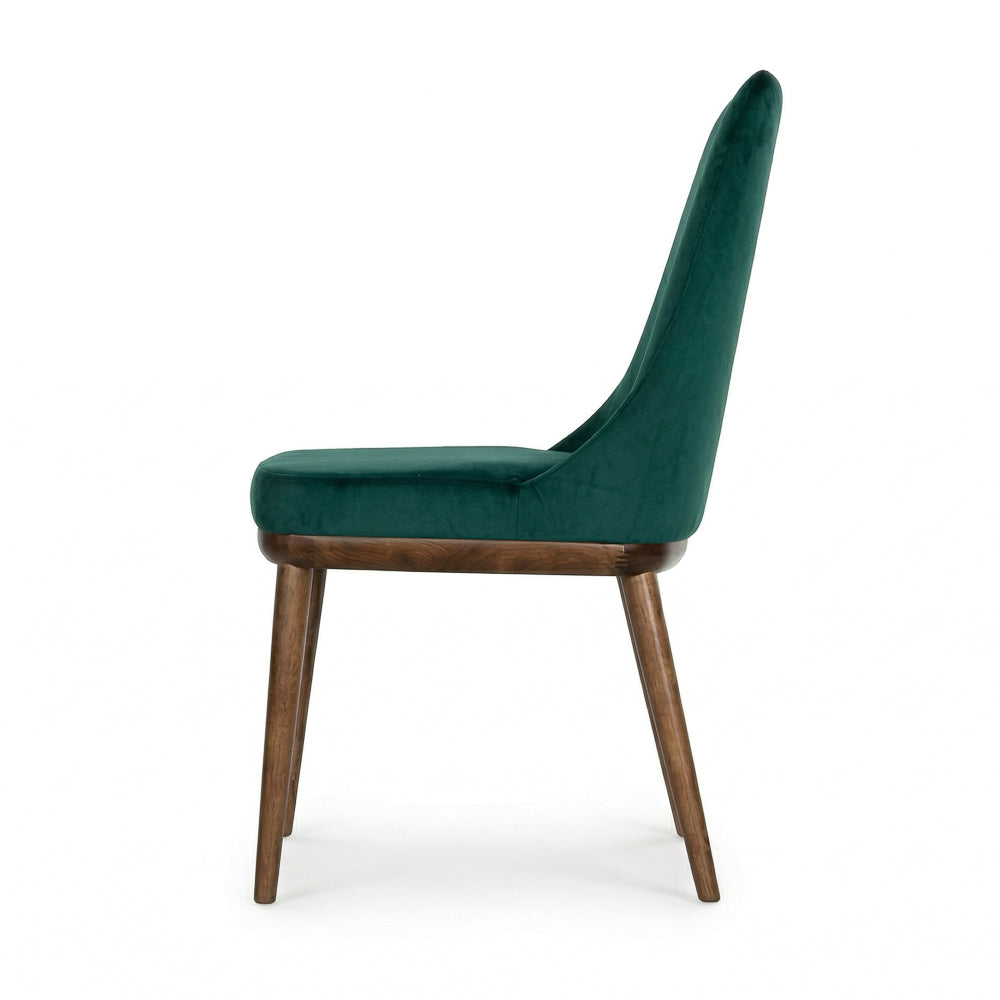 Brighton Dining Chair Emerald Green Velvet Set of 2 - MidinMod
