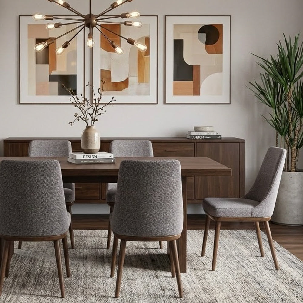 Bringhton Fabric Upholstered Modern Dining Chair Set | MidinMod