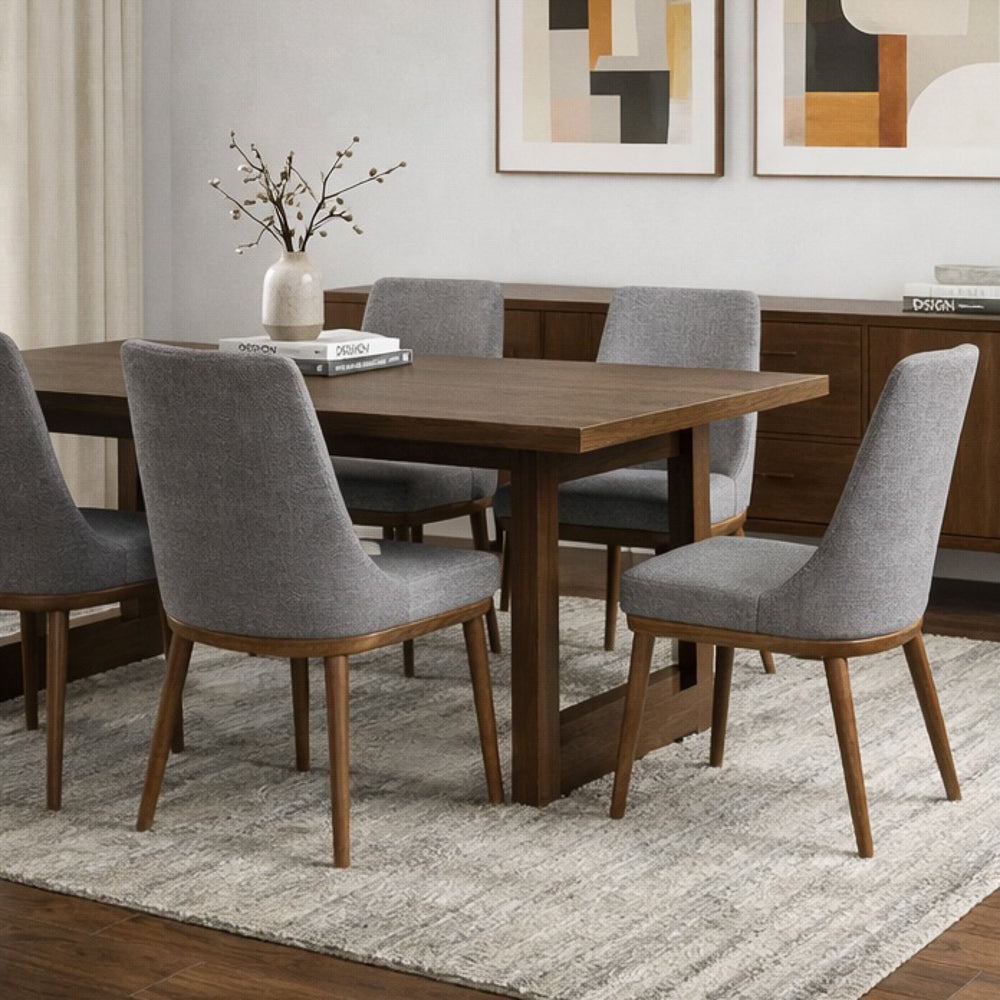 Bringhton Fabric Upholstered Modern Dining Chair Set | MidinMod