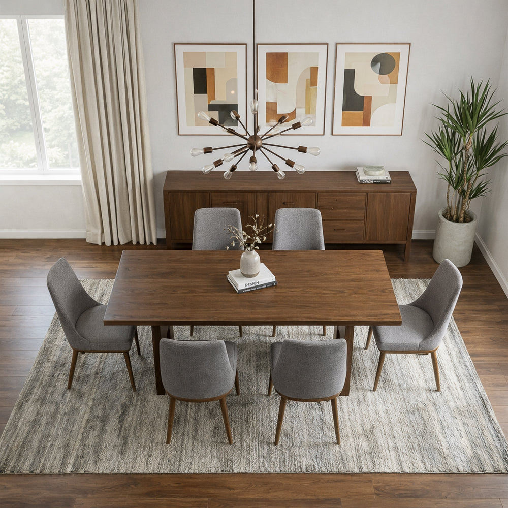 Bringhton Fabric Upholstered Modern Dining Chair Set | MidinMod