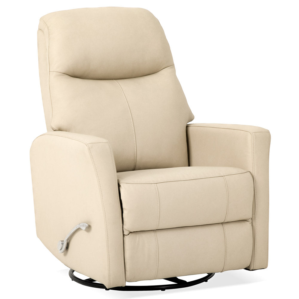 Brookfield Swivel Glider Recliner Chair - Ivory Leather