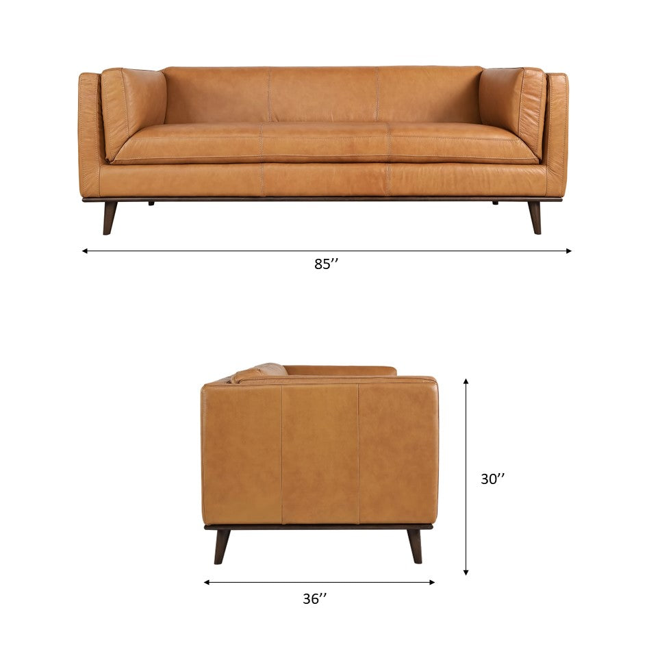 brooklyn leather sofa - dimension - midinmod