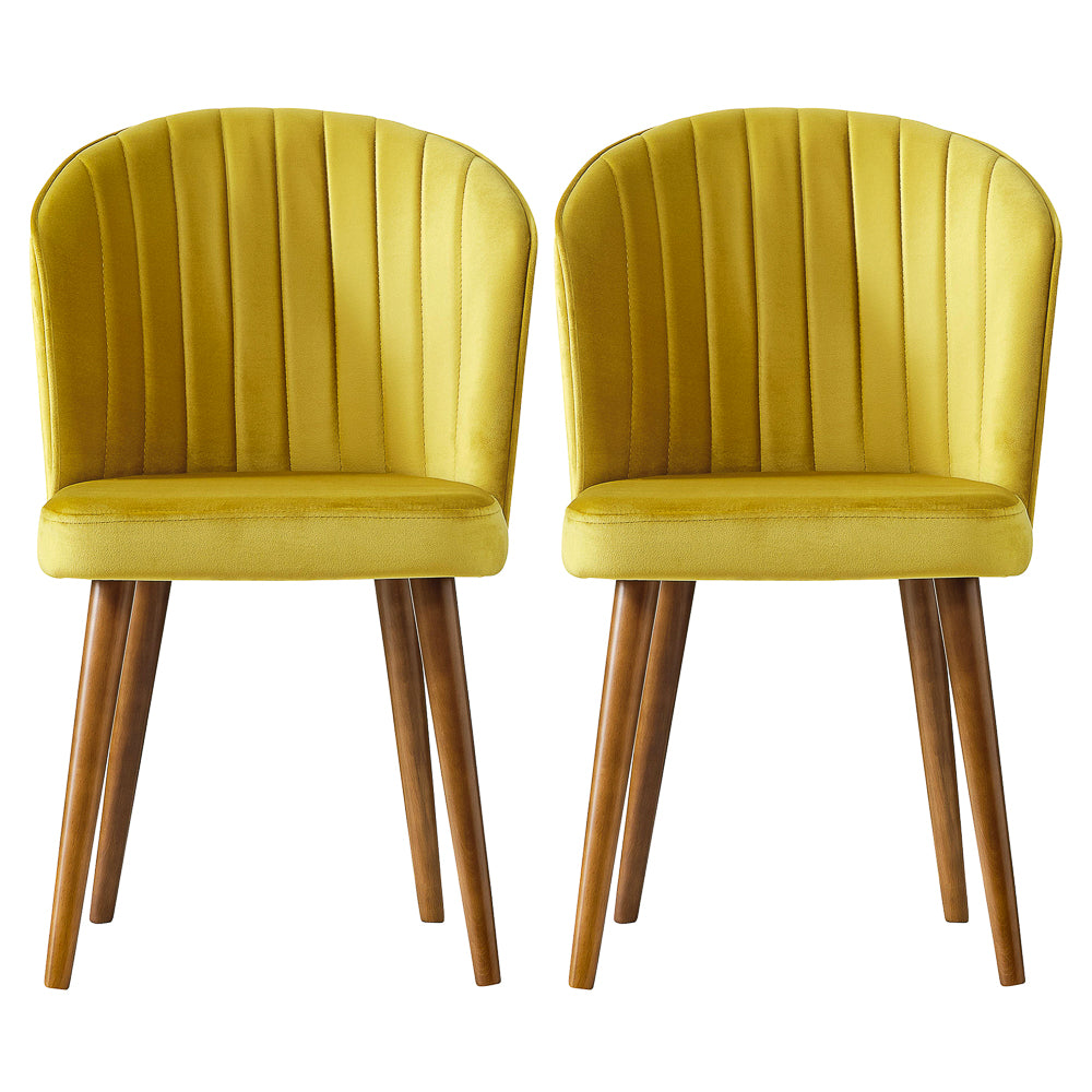 Calvin Dining Chair Set Of 2 - Gold Velvet