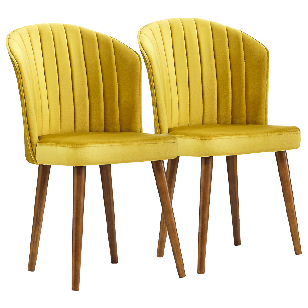 Calvin Dining Chair Set Of 2 - Gold Velvet