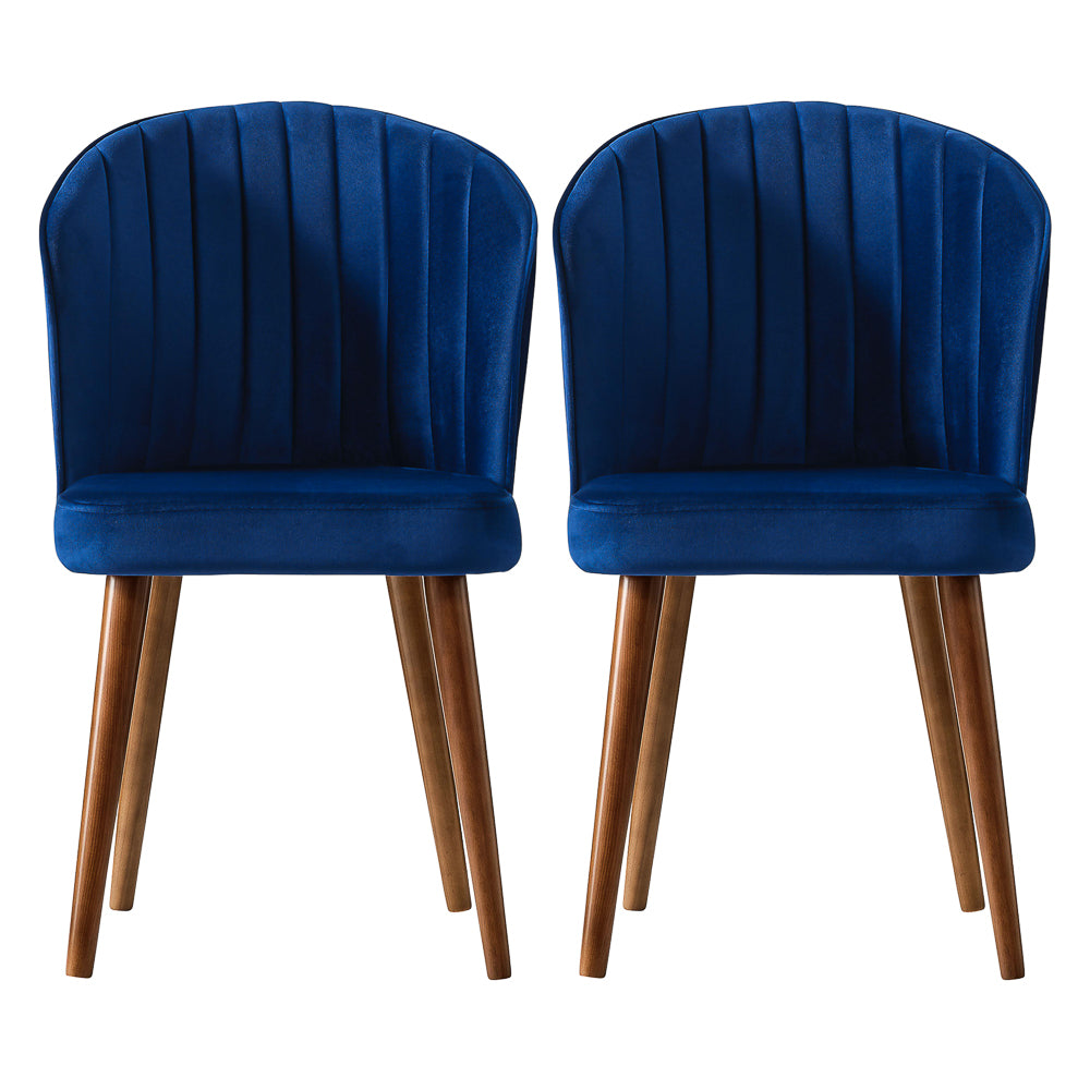 Calvin Dining Chair Set Of 2 - Navy Blue Velvet