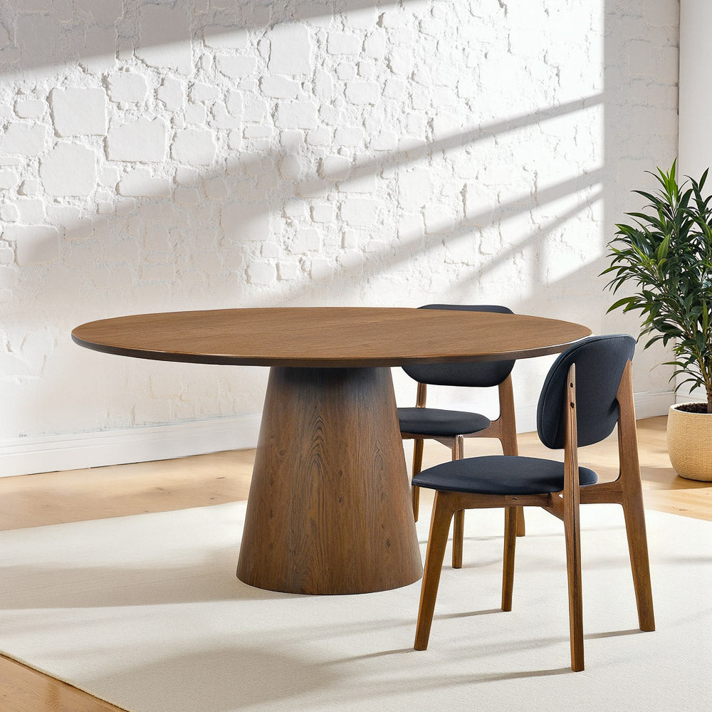 Camden Walnut Round Dining Table - Mid In Mod