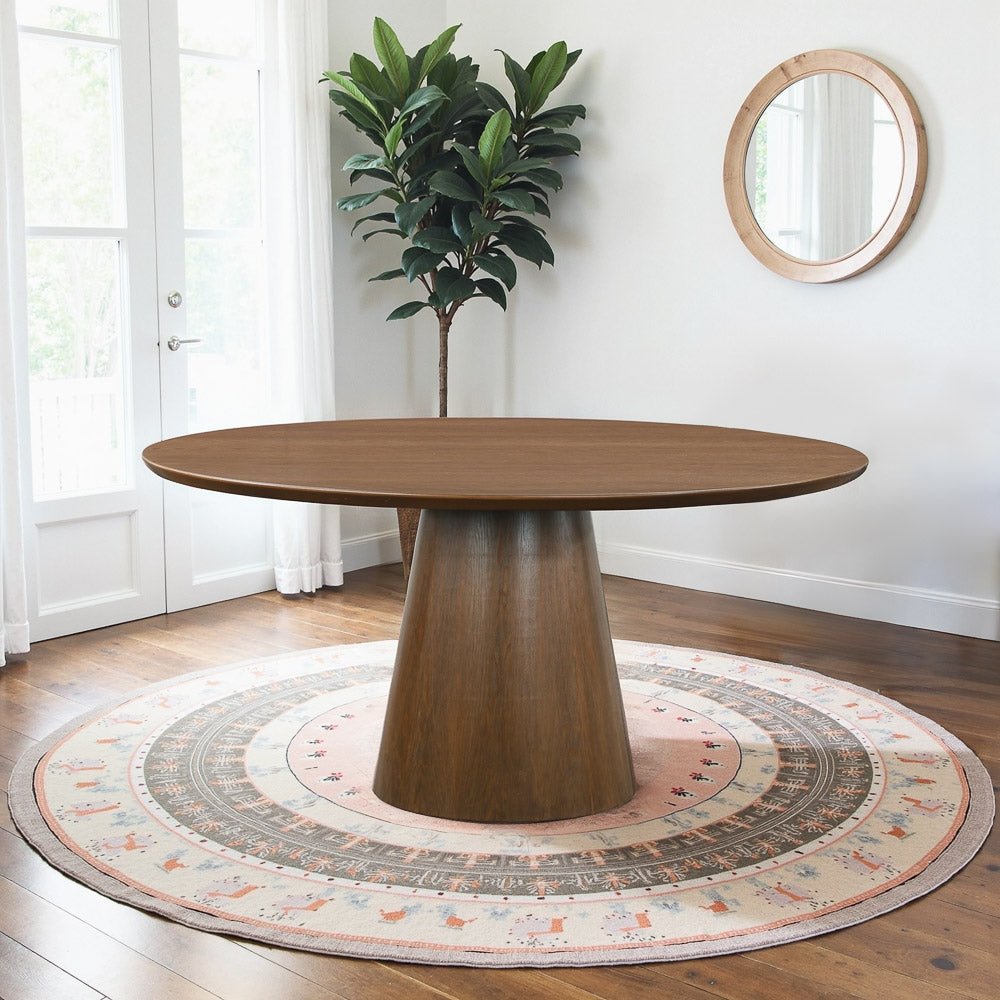 Camden Walnut Round Dining Table - Mid In Mod