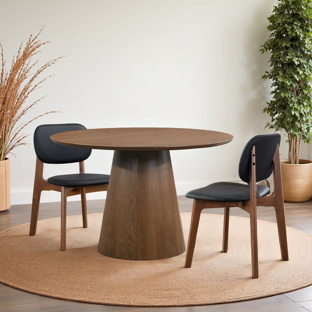 Camden Walnut Round Dining Table - Mid In Mod