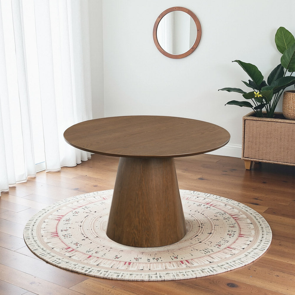 Camden Walnut Round Dining Table - Mid In Mod