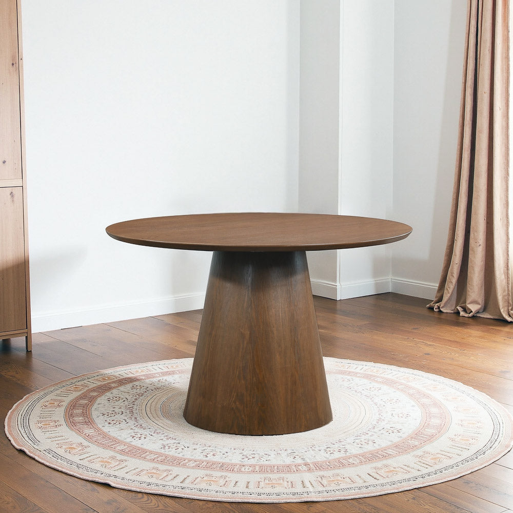 Camden Walnut Round Dining Table - Mid In Mod