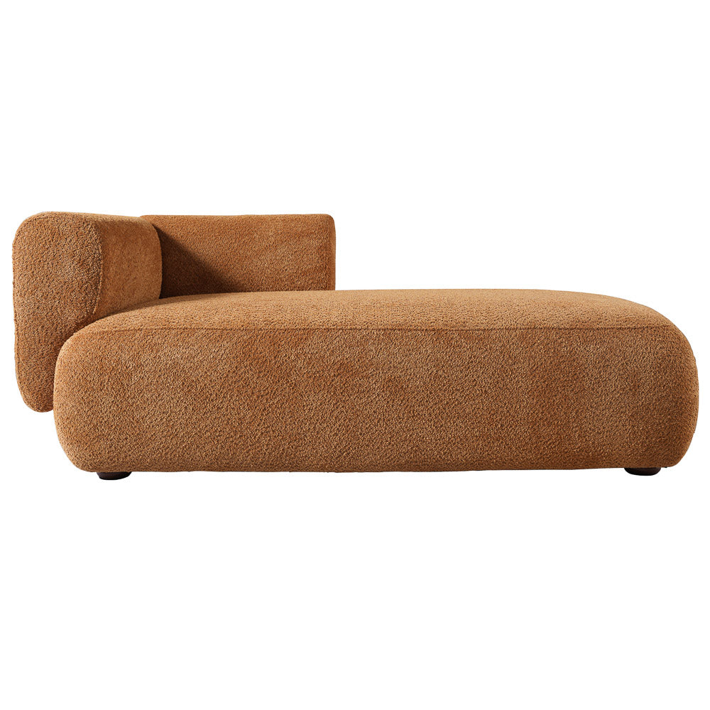 Canton Orange Boucle Chaise Lounge