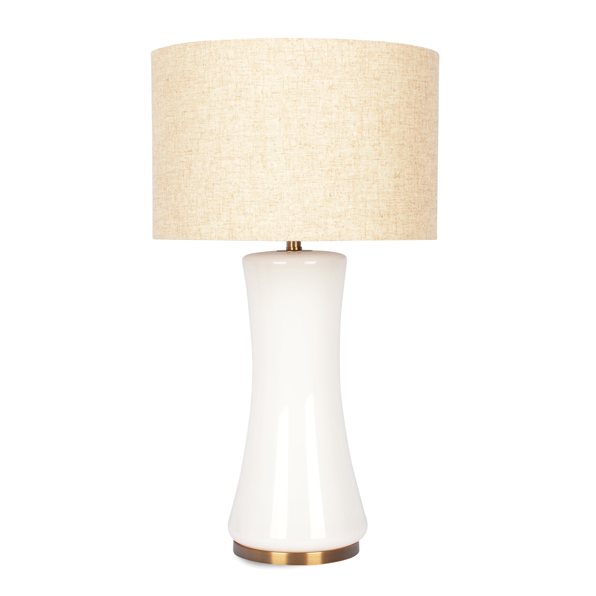 Cascade Glass Table Lamp | Golden Base & Off-White Glass Shade | MidinMod