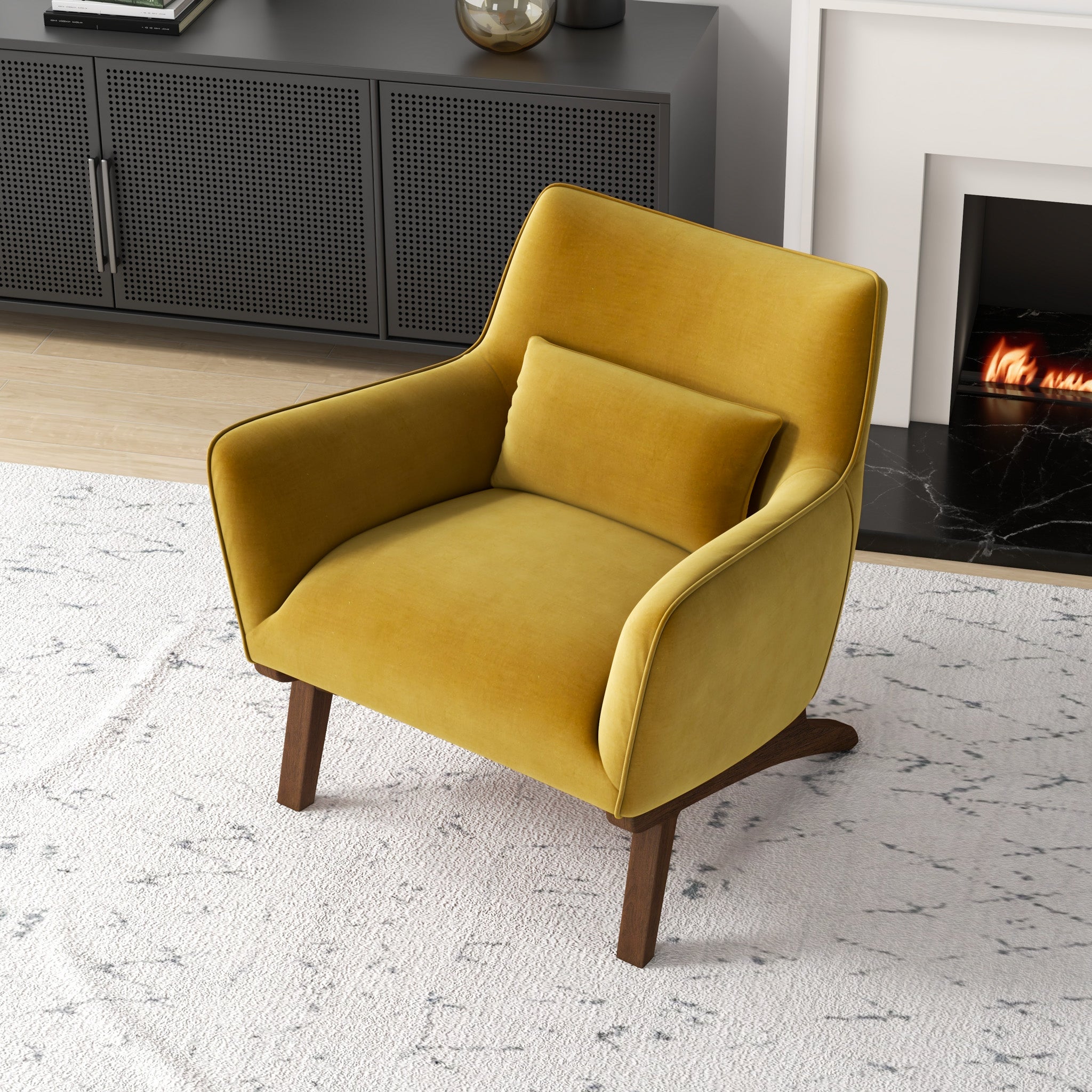 Casper Gold Velvet Lounge Chair - MidinMod