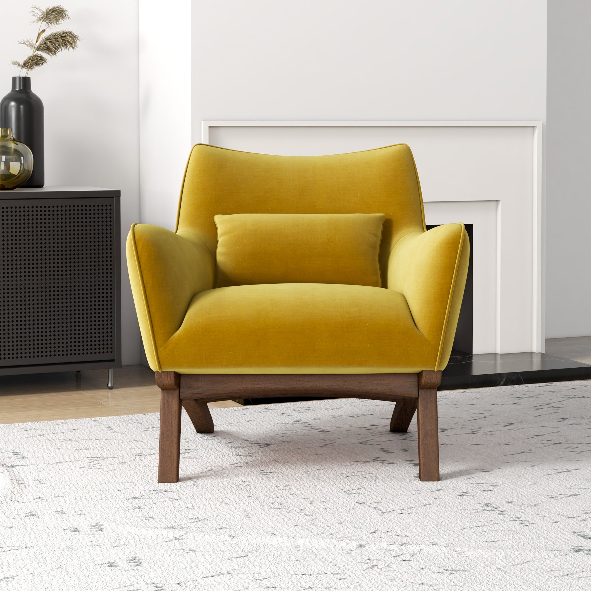 Casper Gold Velvet Lounge Chair - MidinMod