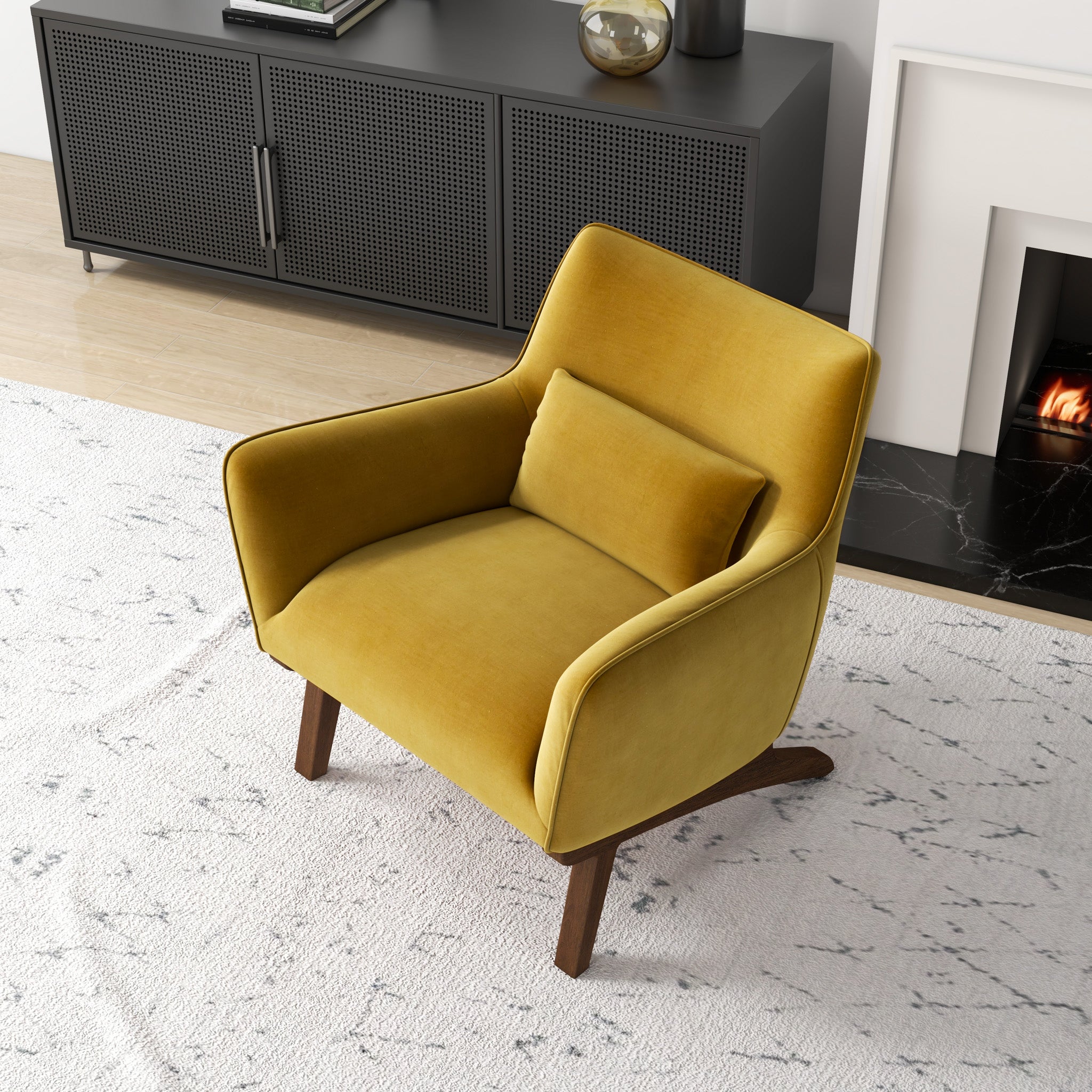 Casper Gold Velvet Lounge Chair - MidinMod