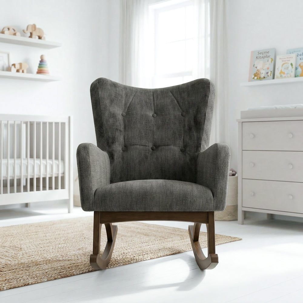 Charlotte Rocking Chair | Performance Fabric & Solid Wood Base | MidinMod