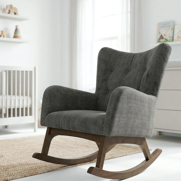Charlotte Rocking Chair | Performance Fabric & Solid Wood Base | MidinMod