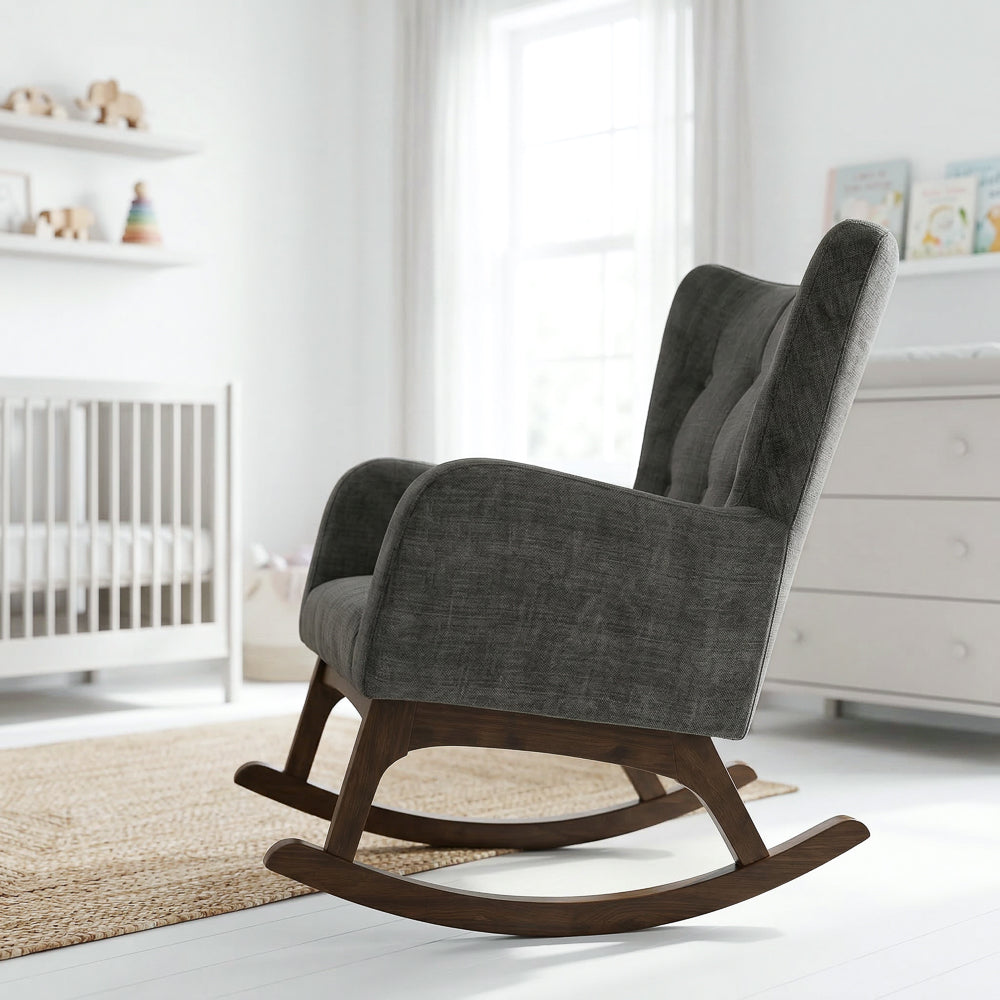 Charlotte Rocking Chair | Performance Fabric & Solid Wood Base | MidinMod