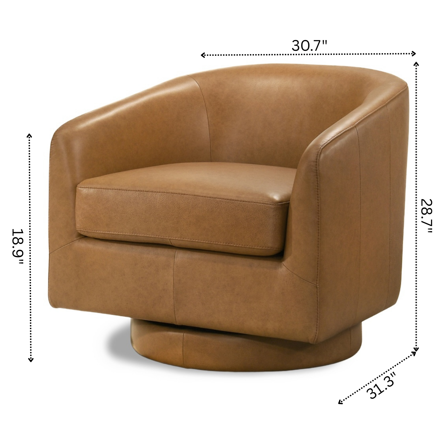 Ciro Tan Leather Swivel Chair
