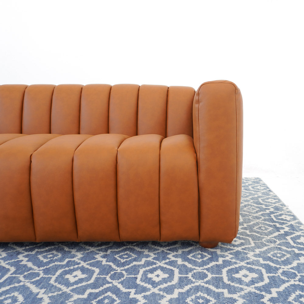 Clara Cognac Vegan Leather Sofa - Mid In Mod