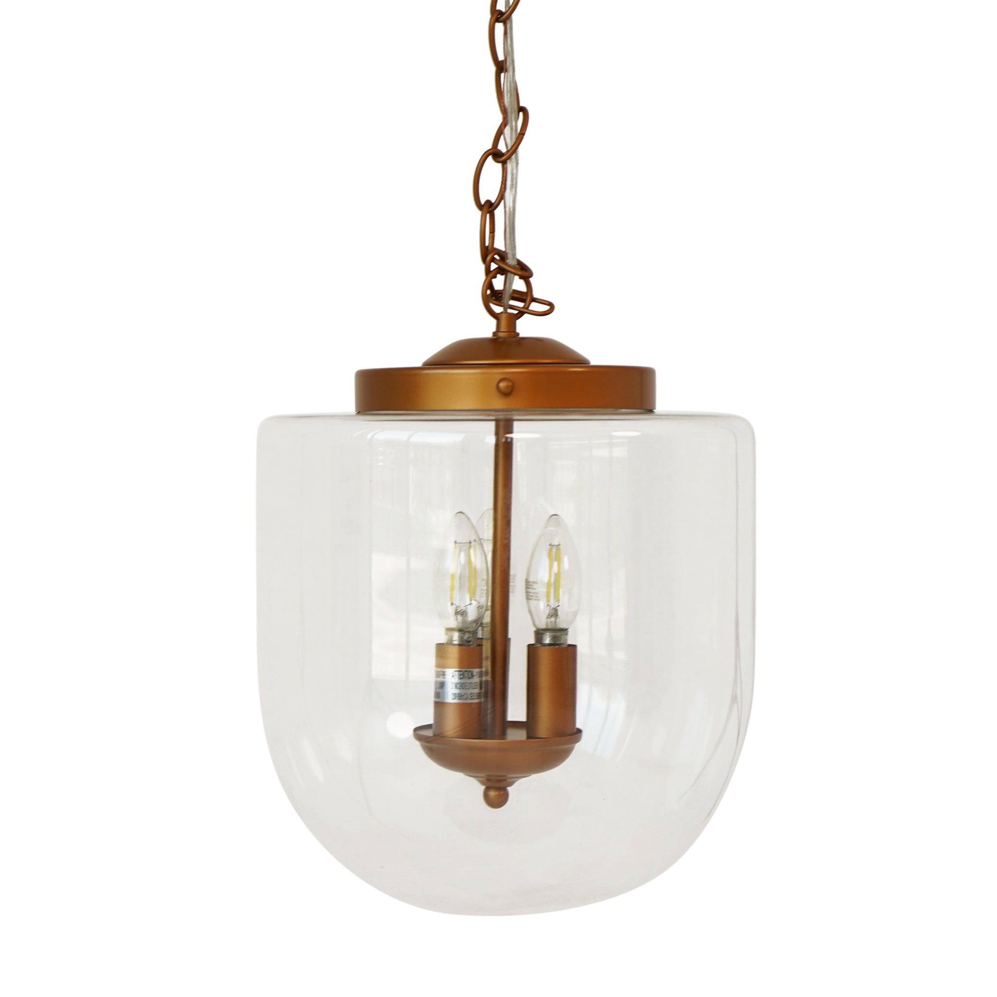 Clarity Pendant Lamp - Coarse Gold - Clear Glass