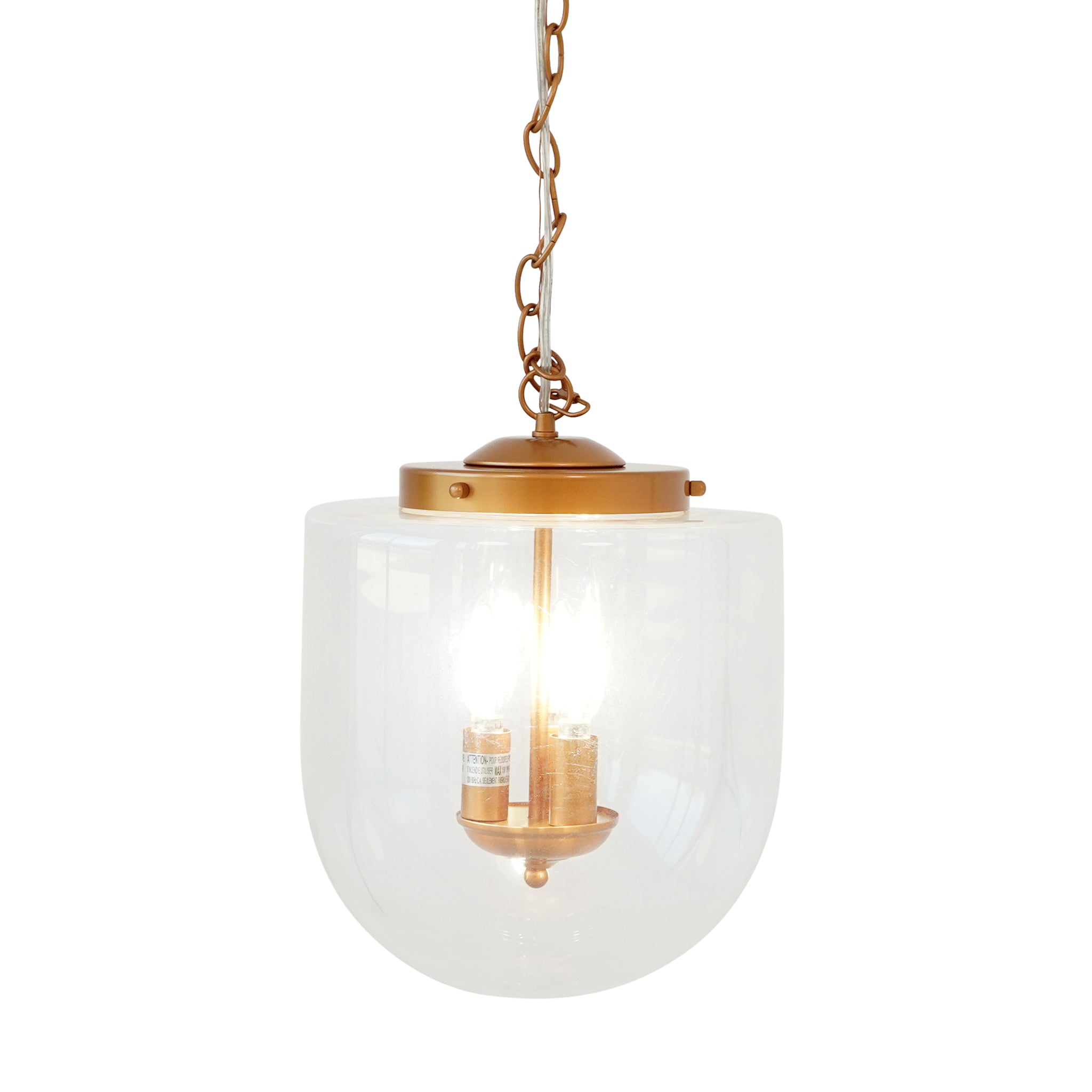 Clarity Pendant Lamp - Coarse Gold - Clear Glass