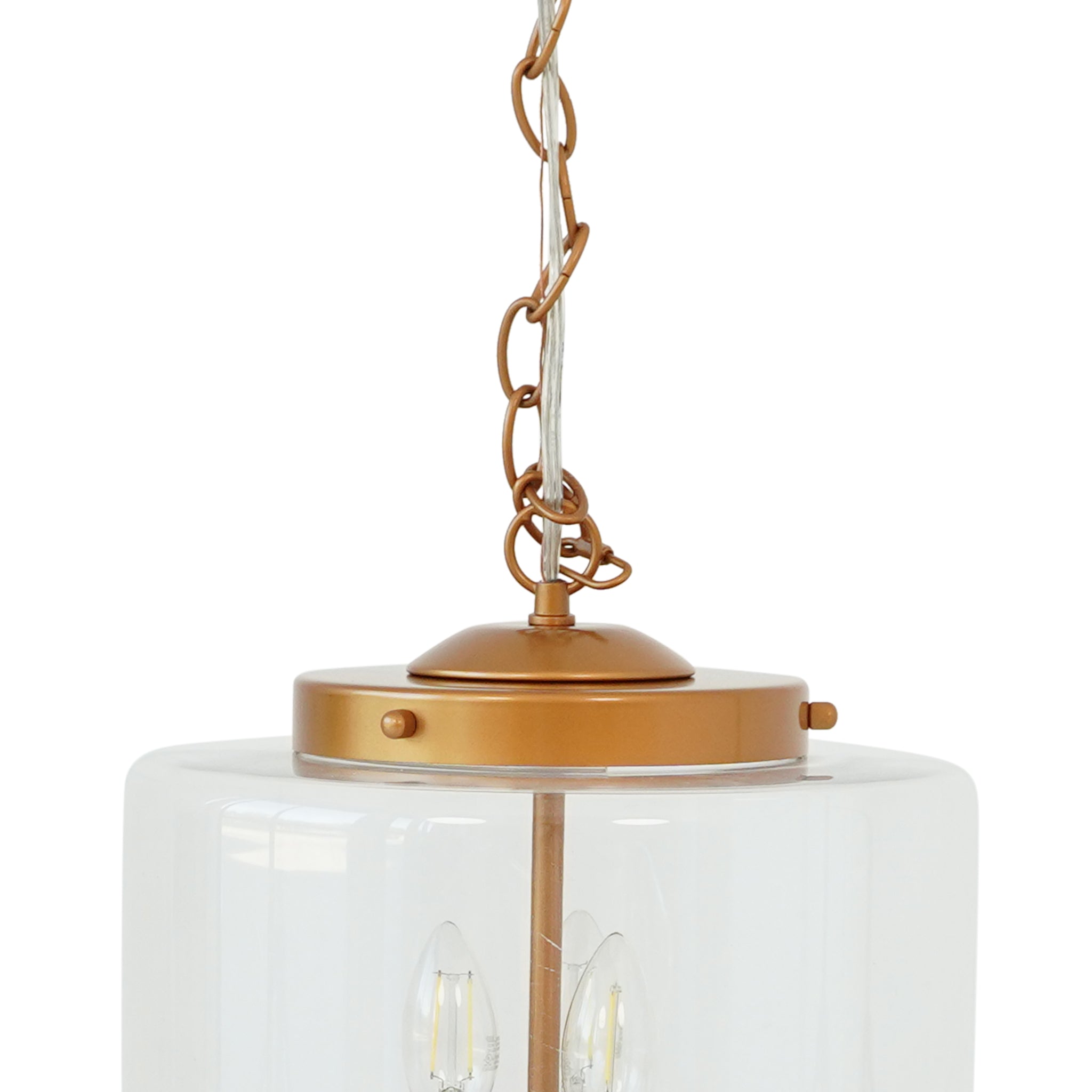 Clarity Pendant Lamp - Coarse Gold - Clear Glass