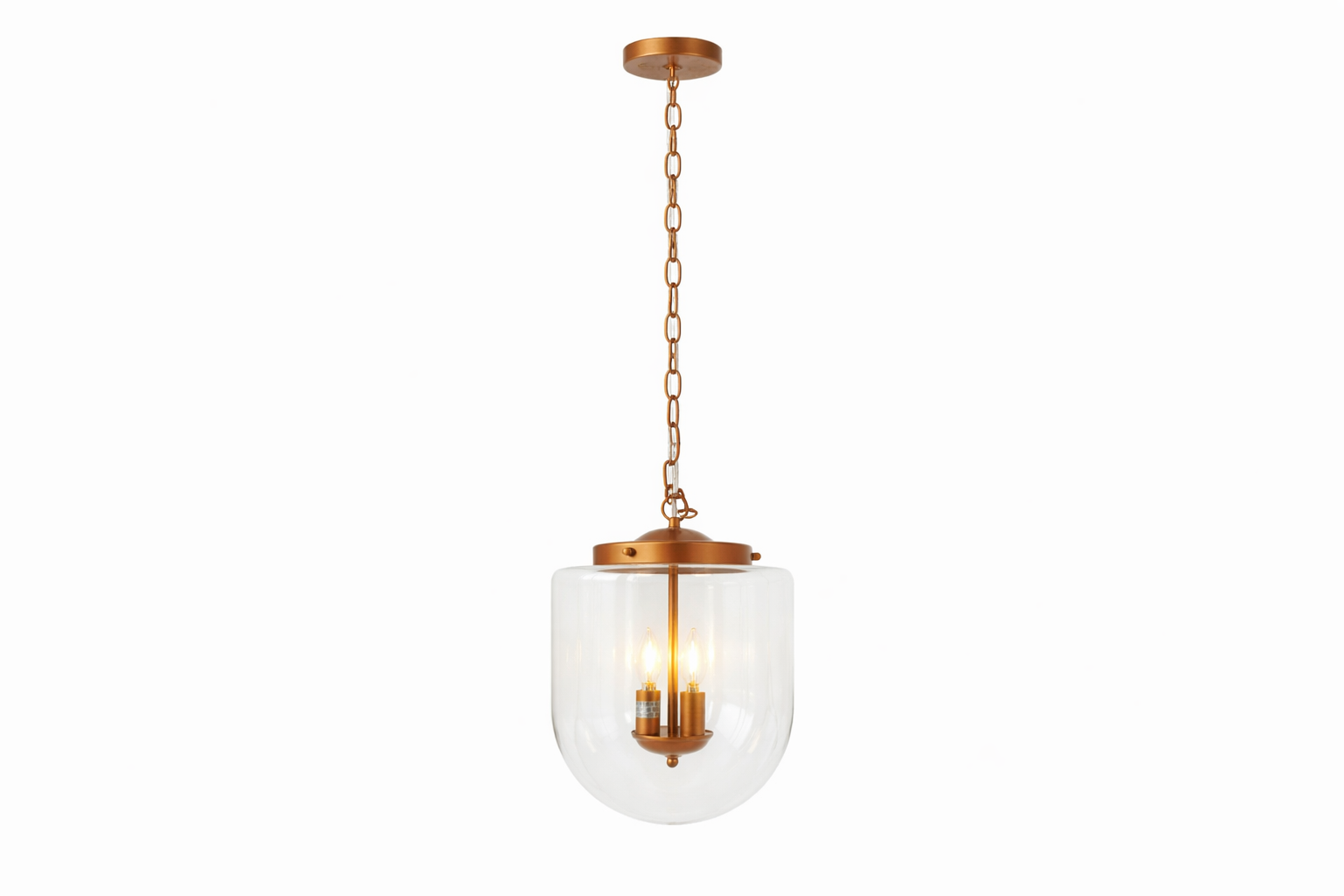 Clarity Pendant Lamp in Coarse Gold and Clear Glass | MidinMod