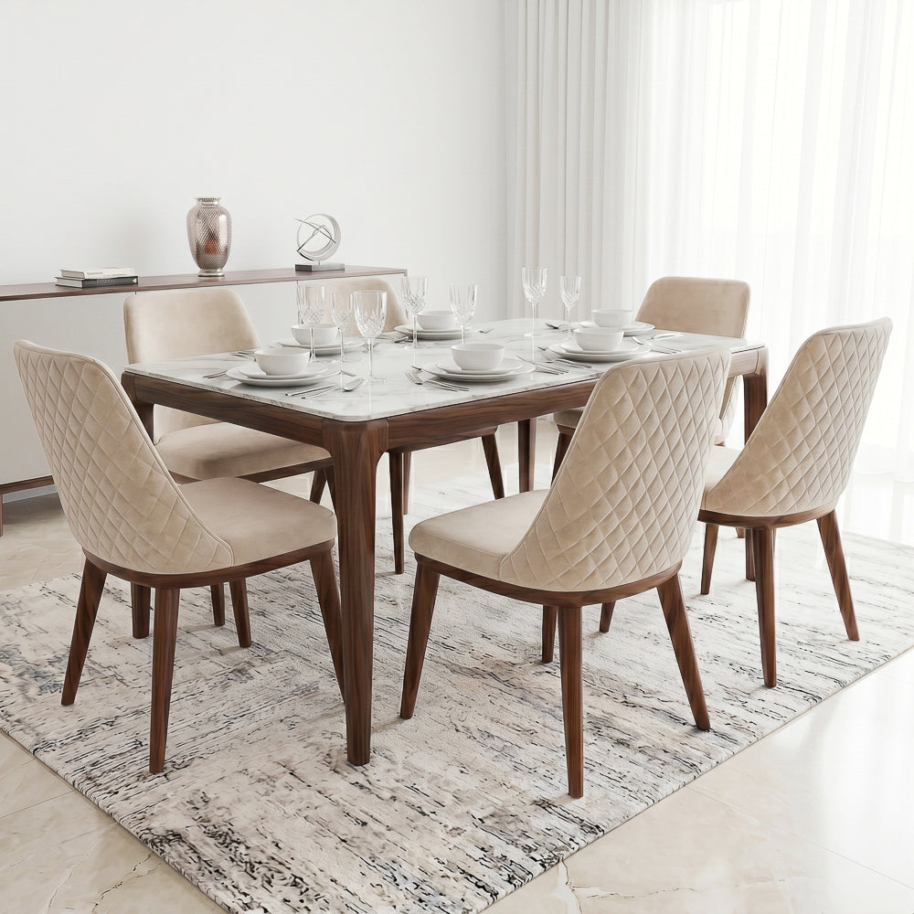 Cloud Modern Velvet Dining Chair | Solid Wood Frame & Tapered Legs | MidinMod