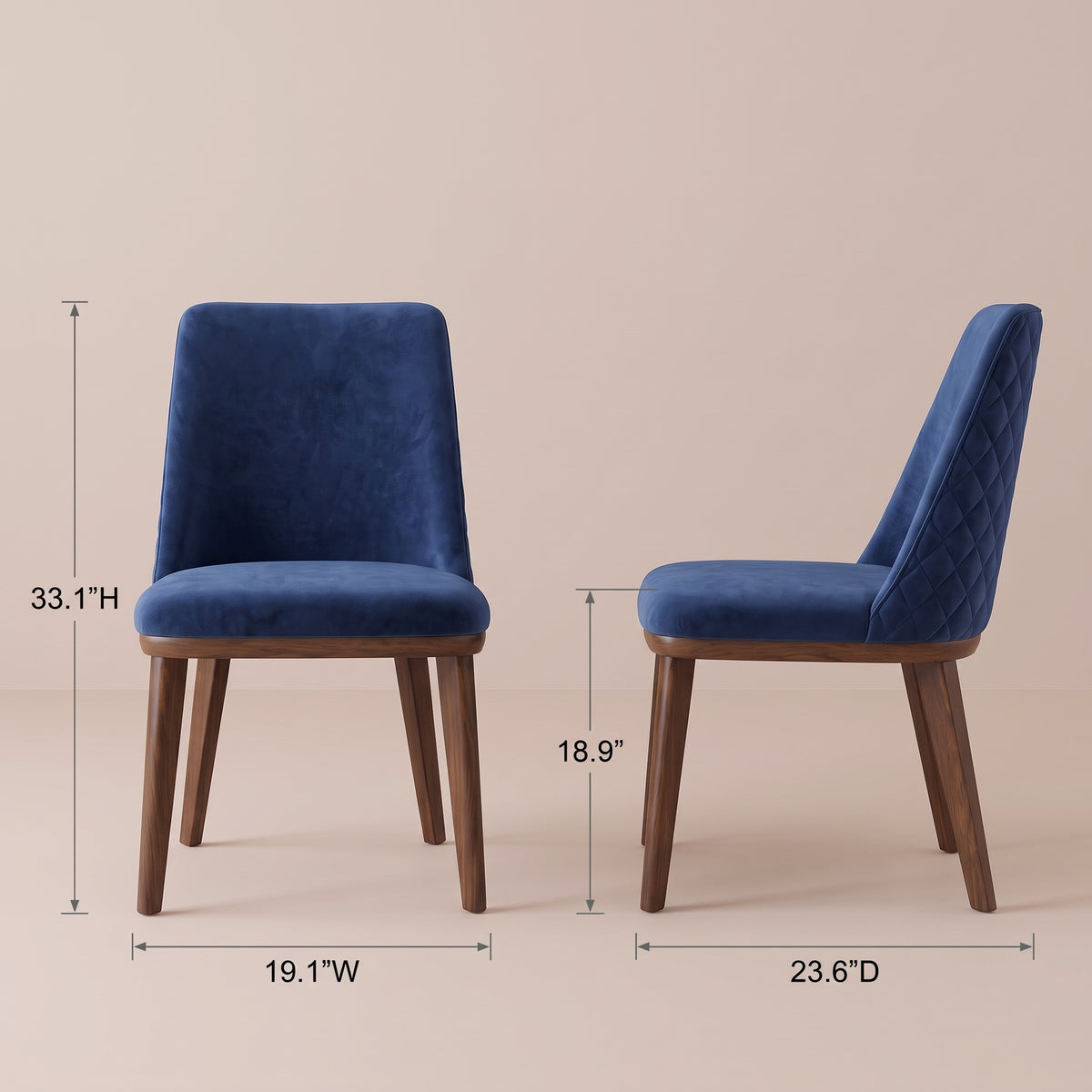 Cloud Modern Velvet Dining Chair | Solid Wood Frame & Tapered Legs | MidinMod