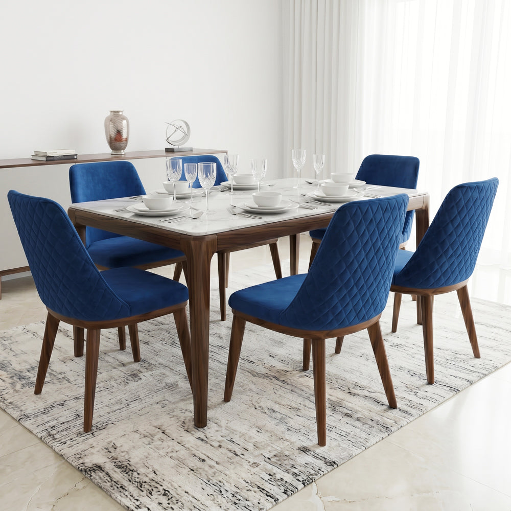 Cloud Modern Velvet Dining Chair | Solid Wood Frame & Tapered Legs | MidinMod