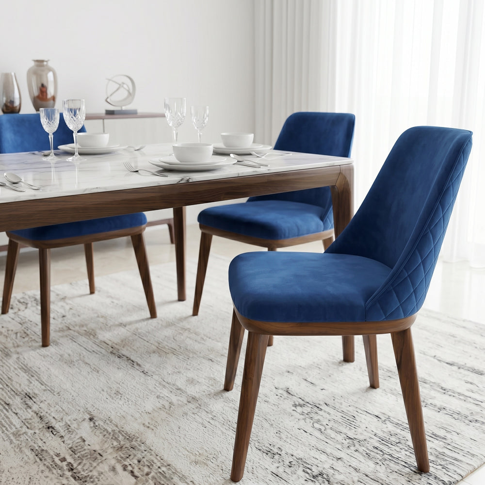 Cloud Modern Velvet Dining Chair | Solid Wood Frame & Tapered Legs | MidinMod