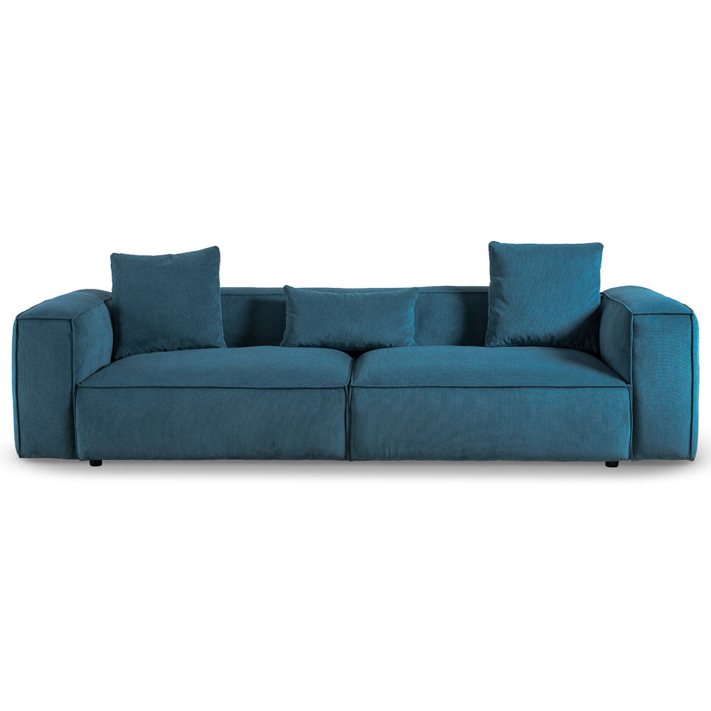 Conrad Blue Corduroy Large Sofa - MidinMod