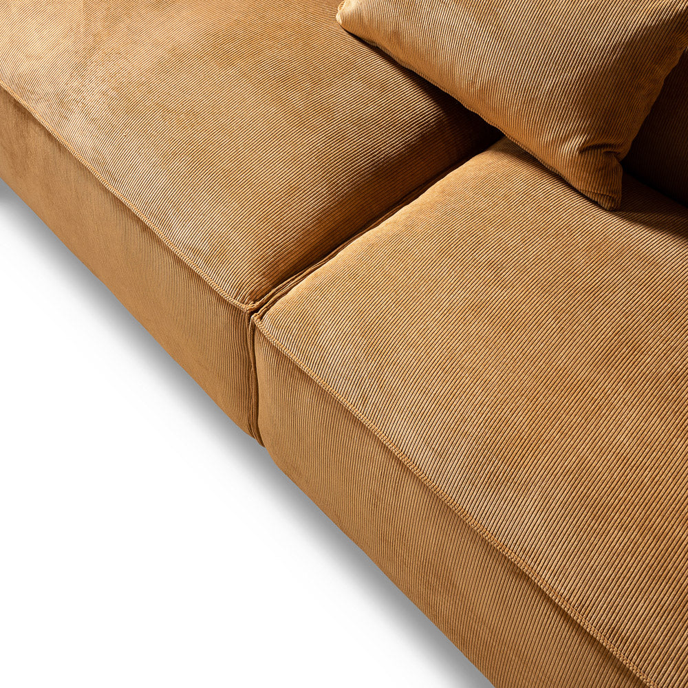 Conrad Cognac Corduroy Large Sofa - MidinMod