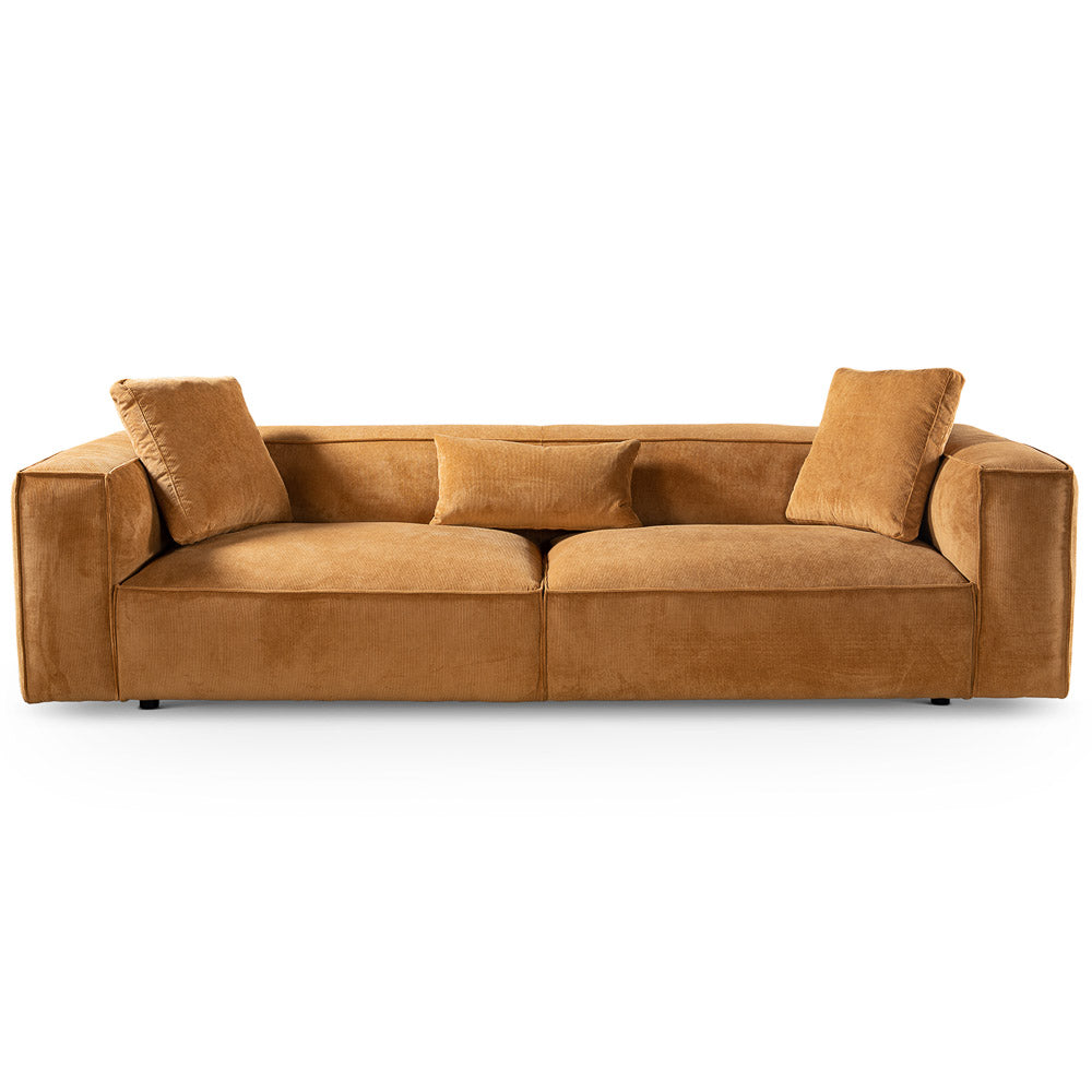 Conrad Cognac Corduroy Large Sofa - MidinMod