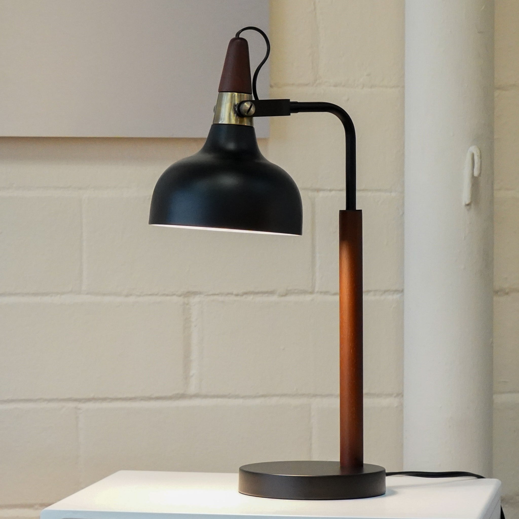 Cosmos Black Toilet Plug Table Lamp with Cone Shade