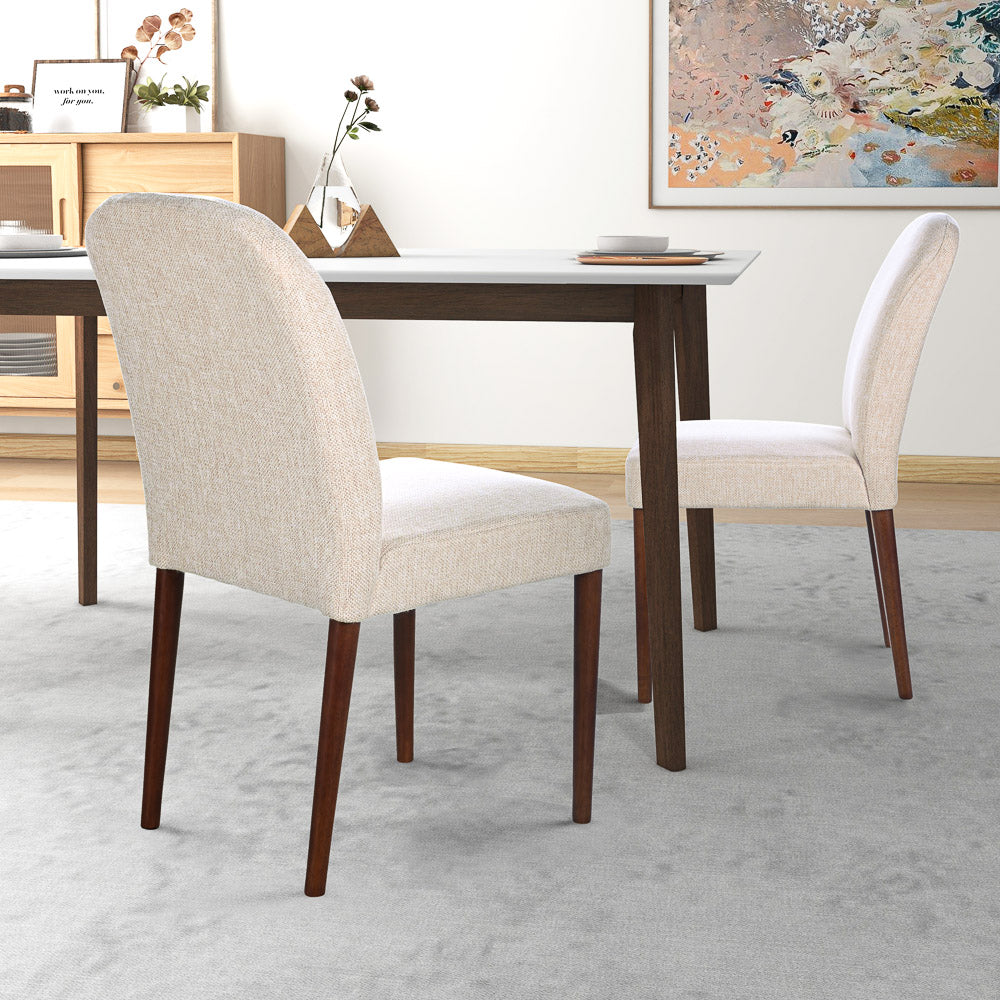 Coup Beige Fabric Dining Chair Set of 2