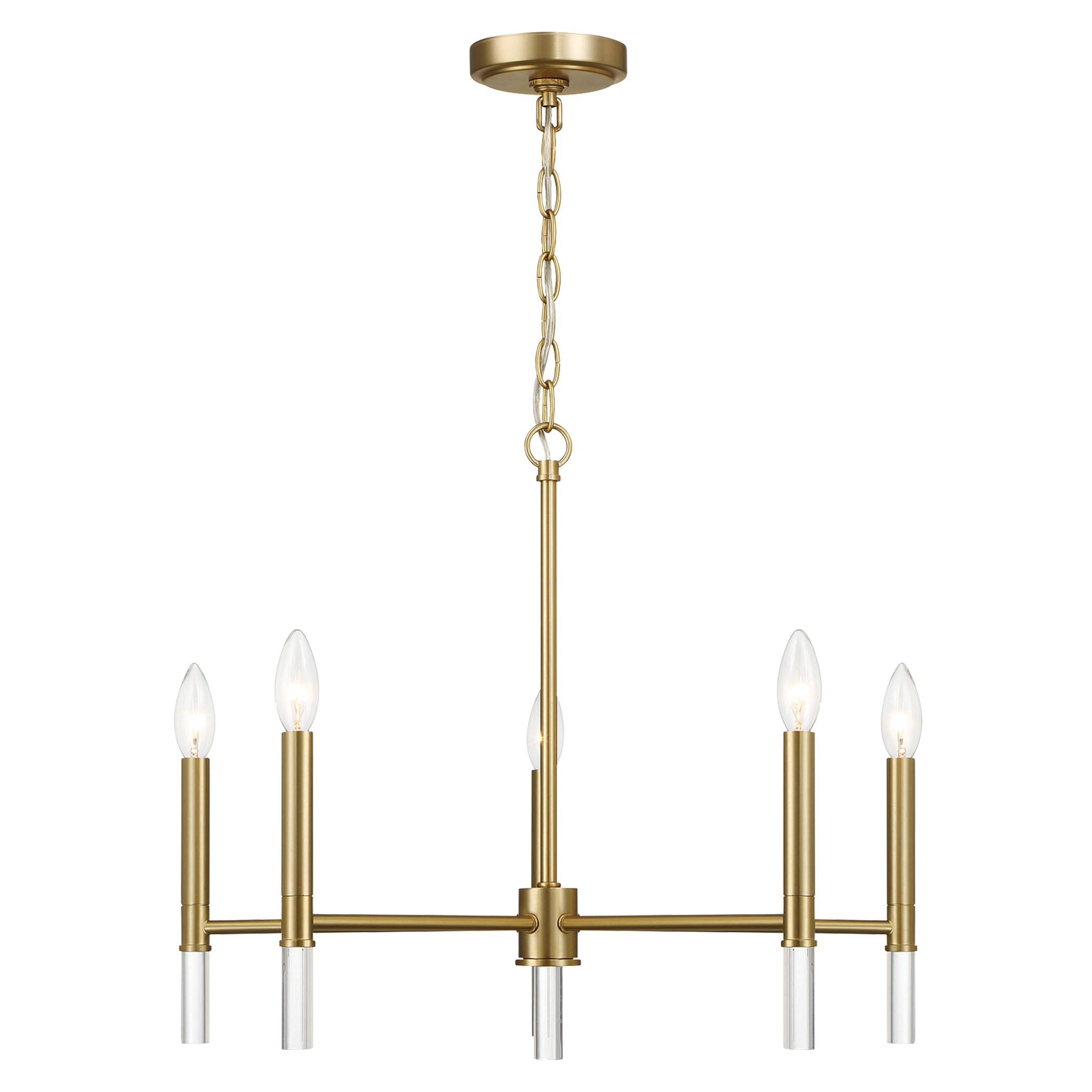 Courtyard 5-Light Golden Brass Chandelier | Candle-Style Ceiling Fixture | MidinMod