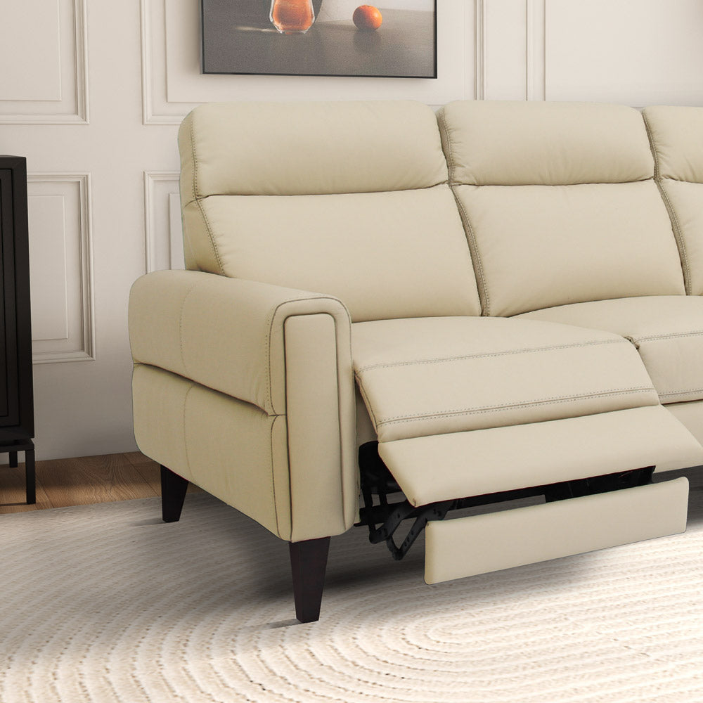 Crafton Incliner Sofa Left - Cream Leather