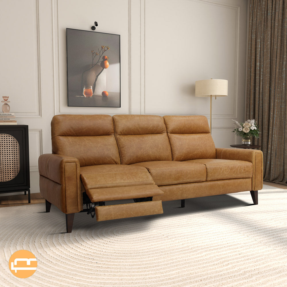 Crafton Incliner Sofa Left  Waxy Tan Leather - MidinMod