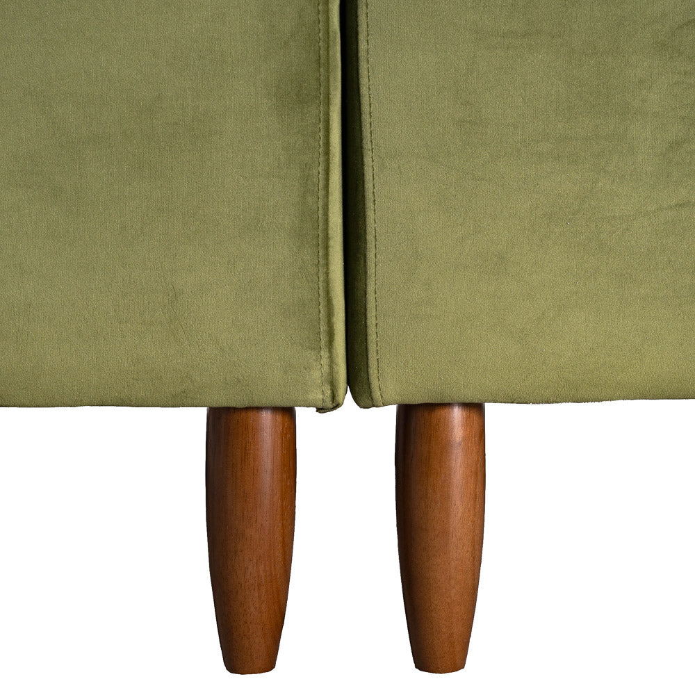 Delano Olive Green Velvet Sectional Sofa - Mid In Mod