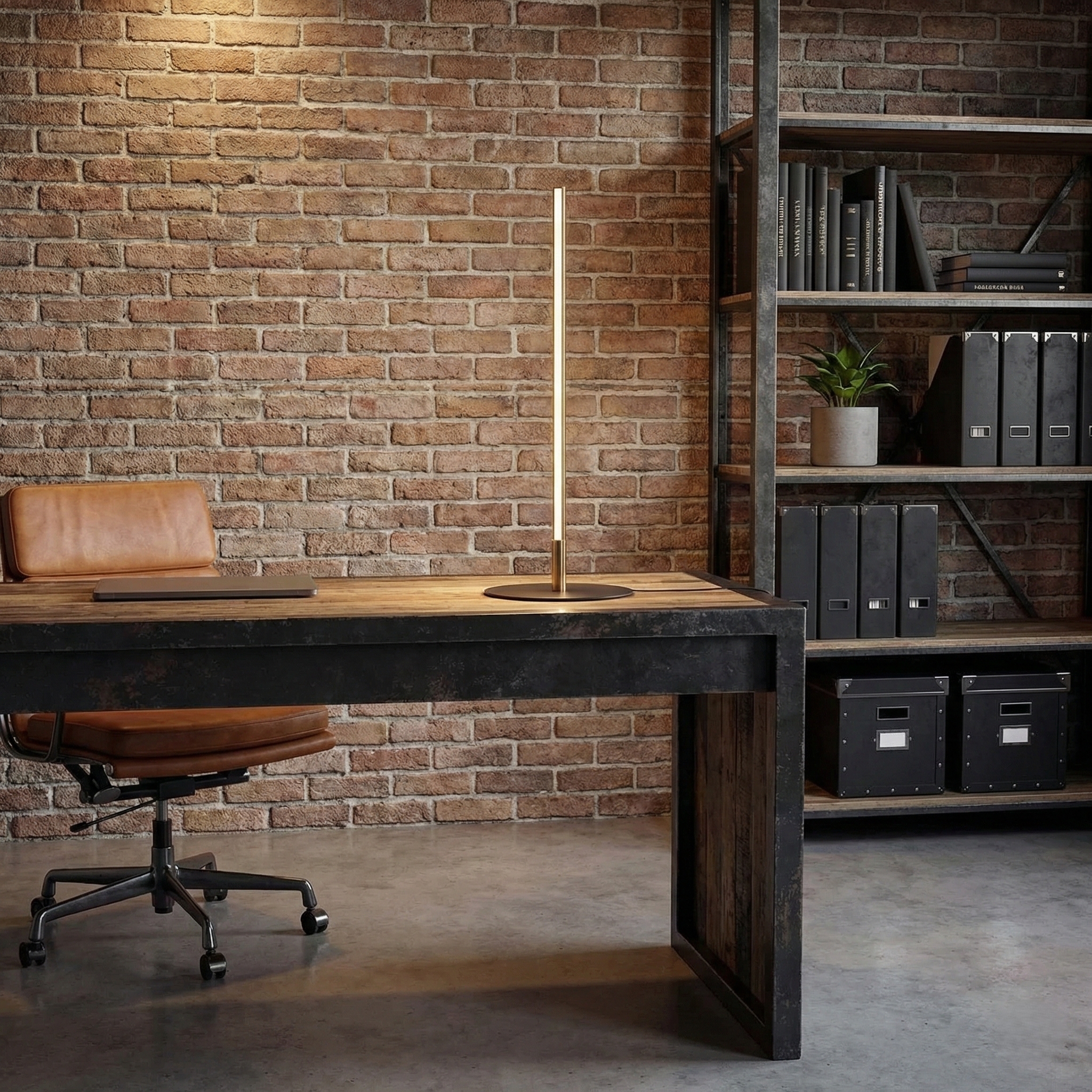 Dimond LED Table Lamp | Sleek Black with Round Metal Base | MidinMod