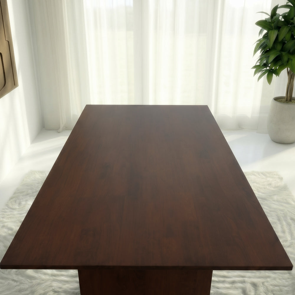 Donna Solid Wood Dining Table with Sculptural Trestle Base – Walnut Finish | MidinMod