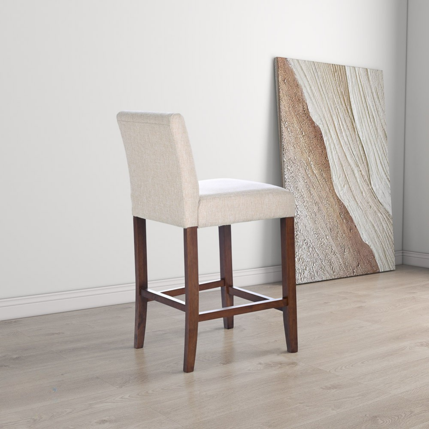 Dylan Beige Fabric Counter Chair Set of 2 - MidinMod