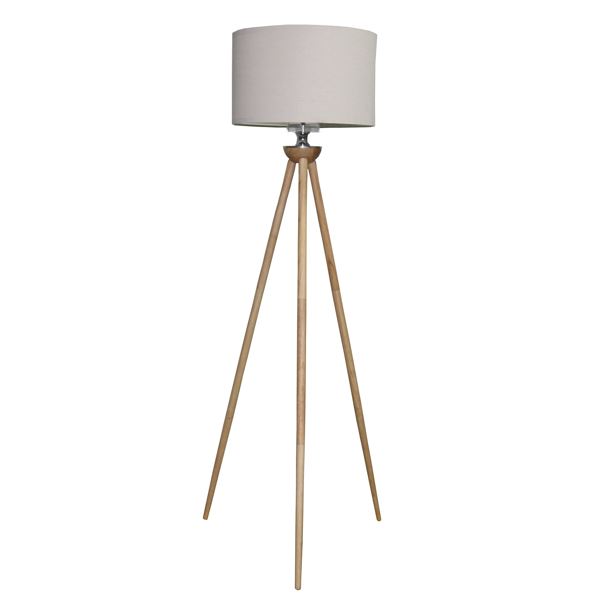 Eclipse Three Legged Wooden Strip Floor Lamp - Natural