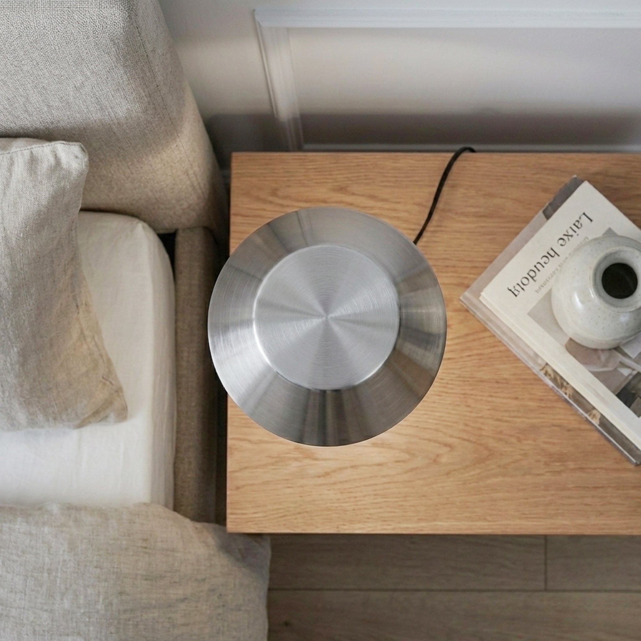 Elegance Rechargeable LED Table Lamp in Brushed Nickel | MidinMod