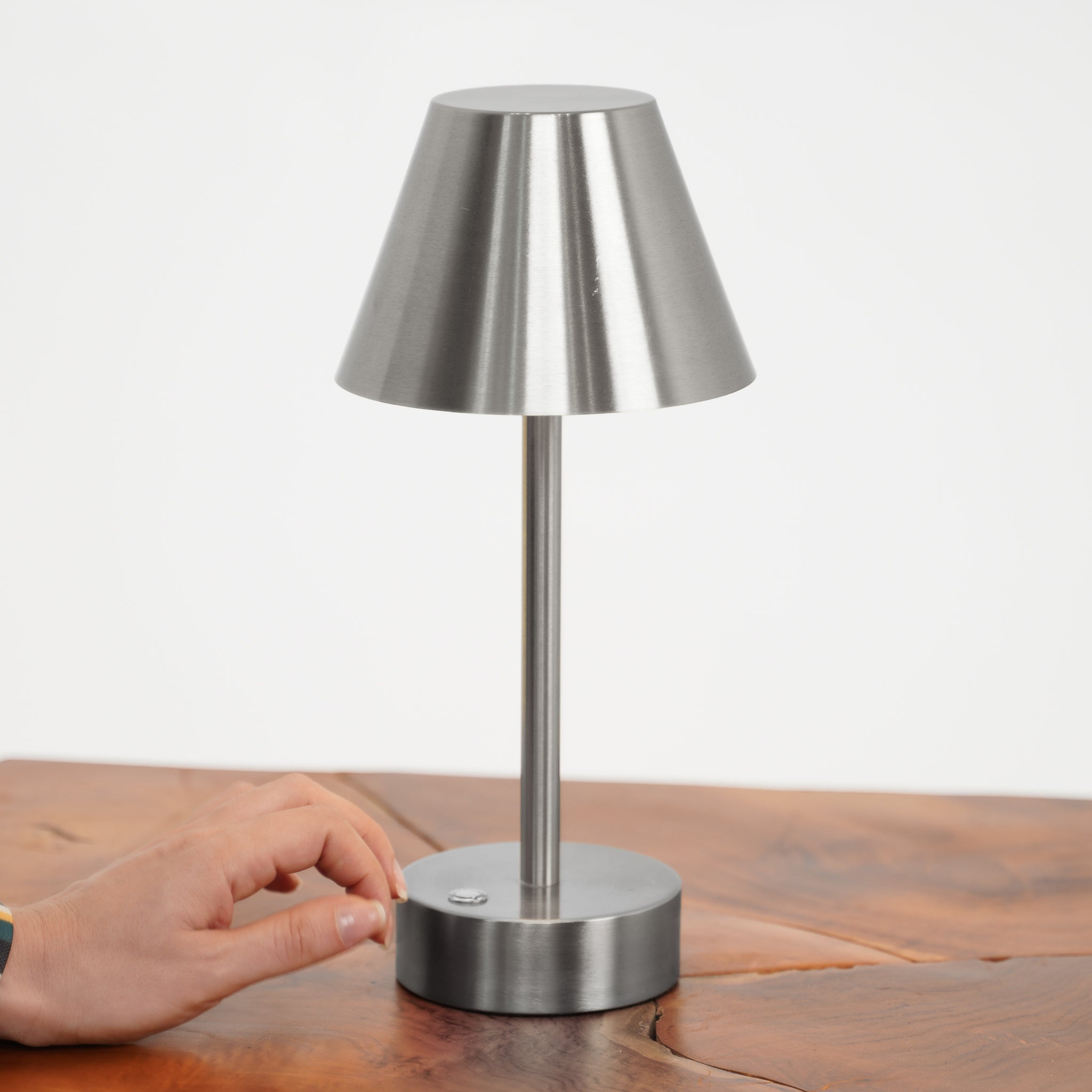 Elegance Rechargeable LED Table Lamp Brushed Nickel LED Touch Switch