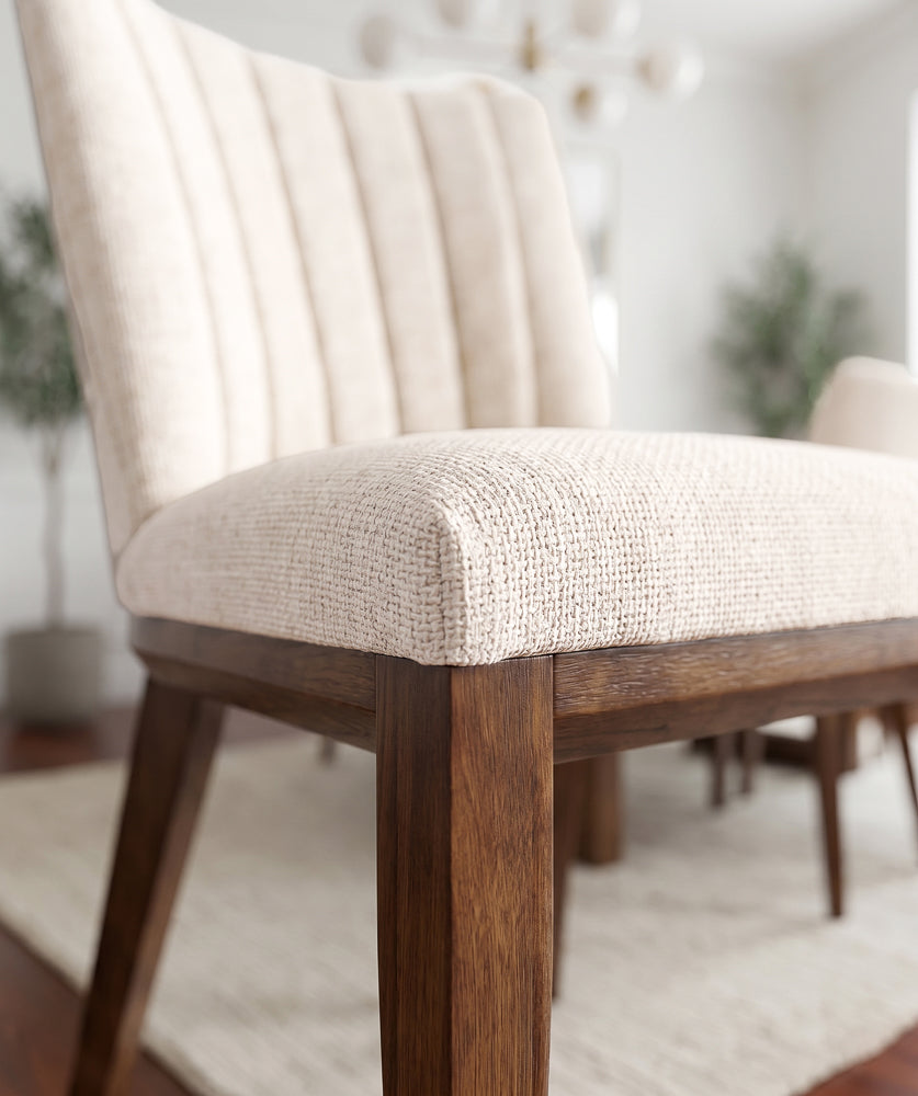 Elm Modern Beige Fabric Dining Chair Set | Mid-Century Comfort | MidinMod