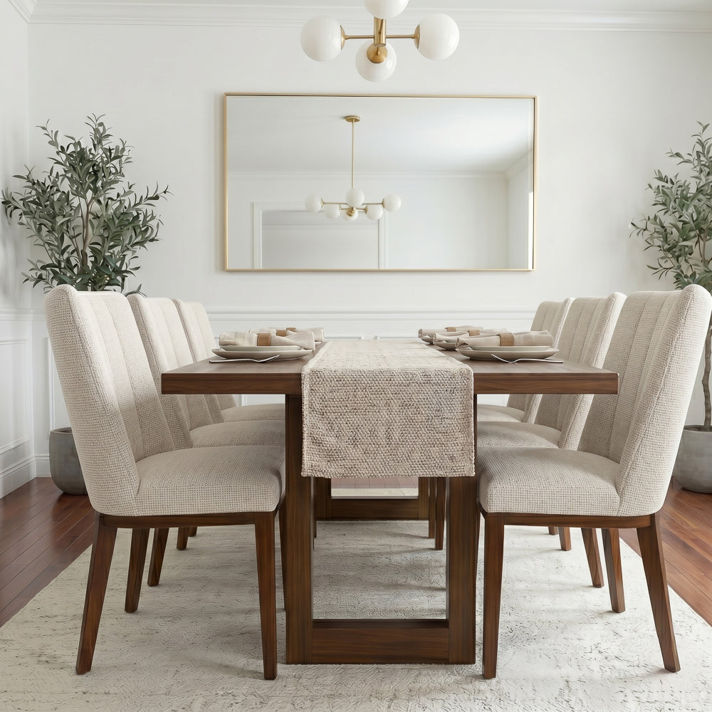 Elm Modern Beige Fabric Dining Chair Set | Mid-Century Comfort | MidinMod