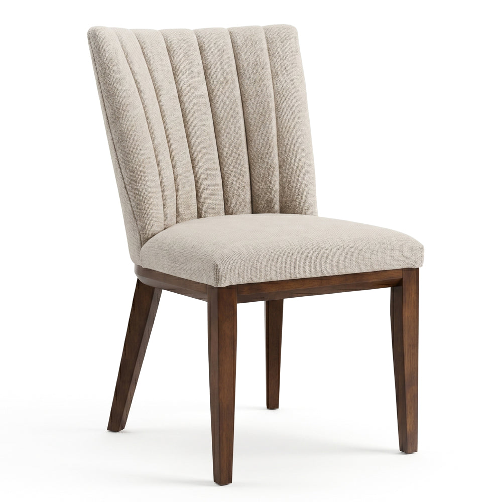 Elm Modern Beige Fabric Dining Chair Set | Mid-Century Comfort | MidinMod